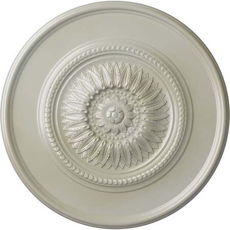 Ekena Millwork Large Floral Ceiling Medallion, Hand-Painted Flash Blue, 41 1/8"OD x 2 1/2"P CM41FLFBS